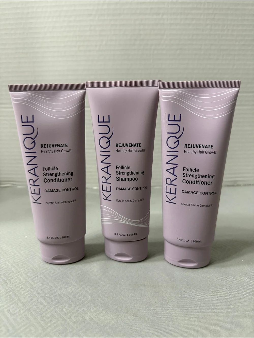 Keranique Rejuvenate Follicle Strengthening  Shampoo & Conditioner Lot of 3